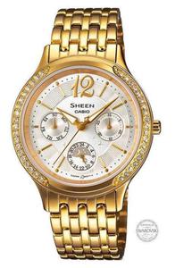 Zegarek Casio SHE-3030GD-7AUER Sheen Swarovski MultiData - 2847547453