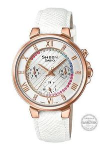 Zegarek Casio SHE-3041PGL-7AUER Sheen Swarovski MultiData - 2847547461