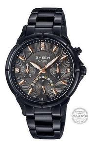 Zegarek Casio SHE-3047B-1AUER Sheen LED Swarovski MultiData