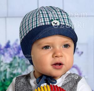 Czapeczka niemowlca z daszkiem, kapelusz na lato rozm. 40-43 cm - 2836660892