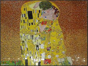 Obraz z mozaiki szklanej Pocaunek (obraz Gustava Klimta) - 2823351267