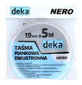 TAMA DWUSTRONNA PIANKOWA NERO CZARNA 19MM*5M - 2870723296