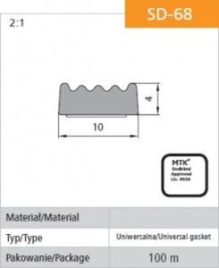 USZCZELKA SAMOPRZYLEPNA CZARNA D-68/4-0 10*4MM - 2871818436