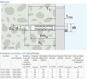 DYBEL UNIVERSALNY WKRT EB SZECIOKTNY GXS 10/80MM - 2870727416