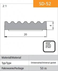 USZCZELKA SAMOPRZYLEPNA CZARNA SD-52/4-0 DGP 20*4 50M - 2870727469