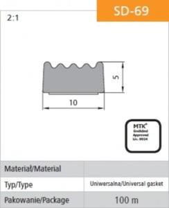 USZCZELKA SAMOPRZYLEPNA CZARNA D-69/4-0 10*5MM - 2874761314