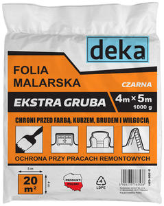 FOLIA MALARSKA EXTRA GRUBA CZARNA 4*5M 1000G - 2870737720