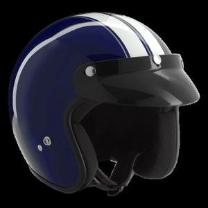 Kask motocyklowy ROCC Classic Dekor niebiesko-biay - 2847784269