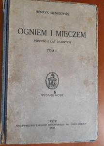 SIENKIEWICZ OGNIEM I MIECZEM 1933 TOM 1 FAKTURA - 2868637216