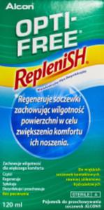 OPTI FREE REPLENISH 120 ml - regenerujcy pyn do soczewek pyn wielofunkcyjny do soczewek kontaktowych z TearGlyde - 2824777716