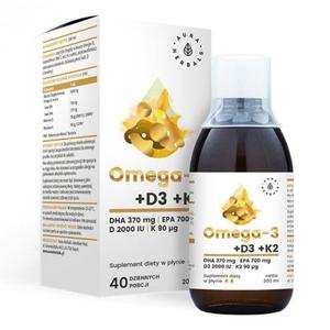 Omega-3 (370 DHA) + D3 (2000IU) + K2MK7, Aura Herbals - 2861357793