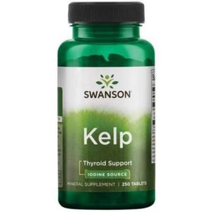 Kelp (Jod) 225mcg, Swanson, 250 tabletek - 2869287659