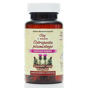 Olej z Nasion Ostropestu Plamistego, Suplement Diety, 60 kapsuek 500 mg - 2877263122