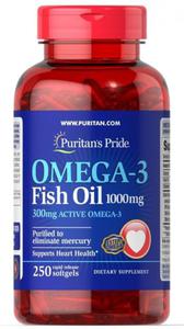 Olej Omega-3 1000 mg, Puritan's Pride, 250 kapsuek - 2876438329