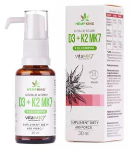 Witamina D3 + K2 MK7 w kroplach w bio oleju konopnym, Hempking, 30 ml - 2878398404