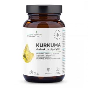 Kurkuma ekstrakt + piperyna, Aura Herbals, 60 kapsuek - 2878022316
