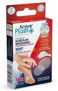 Plastry na kurzajki brodawki z kwasem salicylowym, ACTIVE PLAST, 16 szt. - 2876210742