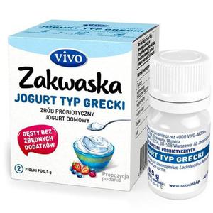 ywe kultury bakterii do jogurtu typu greckiego "zakwaska" bezglutenowe, VIVO, 2 fiolki - 2877930233