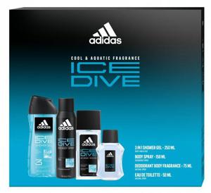 ADIDAS Zestaw prezentowy Ice Dive (Dezodorant naturalny spray 75ml+Dezodorant spray 150ml+el pod prysznic 3w1+Woda toaletowa 50ml) - 2878589513