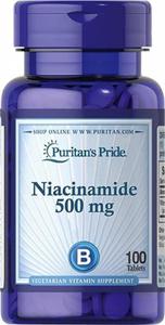 Niacynamid 500 mg, Puritan's Pride, 100 tabletek - 2876438308