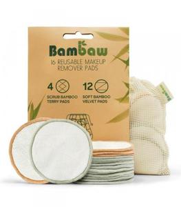 Wielorazowe Patki, Waciki Kosmetyczne Bambusowo-Baweniane, Bambaw - 2868300971