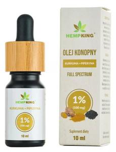 Olej konopny CBD 1% z Pieprzem Czarnym i Kurkum, Hempking, 10ml - 2870078688