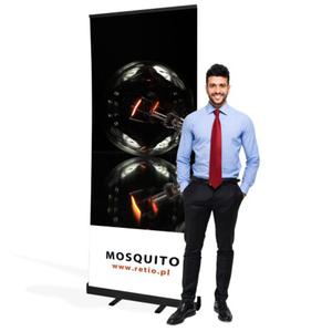 Rollup Mosquito Czarny 120 x 200 stojak reklamowy rozwijany z opcj wydruku - 2860698756