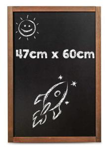 Tablica kredowa FOREST 47 x 60 cm drewniana tablica kredowa z czarn powierzchni do pisania markerami kredowymi - 2872111514