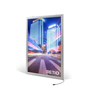 Podwietlana ramka LED A2 (42 x 59 cm) aluminiowa srebrna z prostym naronikiem rama ramka plakatowa OWZ cienna na plakat na zdjcia profil 30 mm - 2877796186