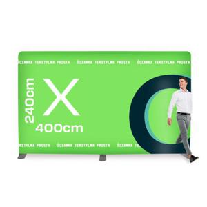 cianka Reklamowa Tekstylna Prosta 400 x 240 cm - cianka wystawiennicza targowa prasowa - 2860698320