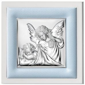 Obrazek srebrny w biaej ramie - niebieski 14x14 - 2843241735