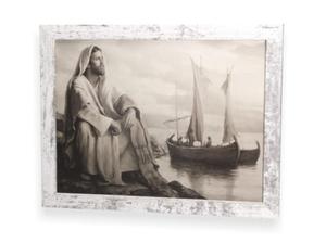 SEPIA Obraz Jezusa z ram w stylu retro 44x34 - 2860695907