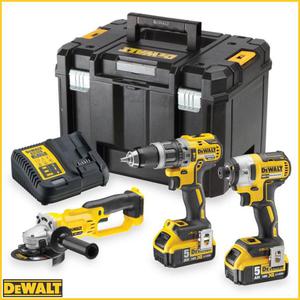 DEWALT DCK383P2T-QW akumulatorowa wiertarko-wkrtarka udarowa DCD796 + zakrtarka udarowa DCF887 + szlifierka ktowa 125mm DCG412 XR 18V 5,0Ah Li-Ion - 2861466541