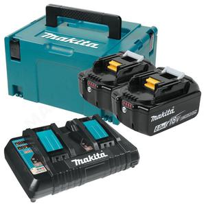 MAKITA DC18RD + 2x BL1860B dwuportowa szybka adowarka 7.2V - 18V Li-Ion + 2x akumulator 18V 6,0Ah + MAKPAC - 2861466794