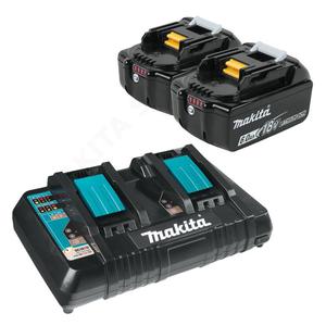 MAKITA DC18RD + 2x BL1860B dwuportowa szybka adowarka 7.2V - 18V Li-Ion + 2x akumulator 18V 6,0Ah - 2861466795