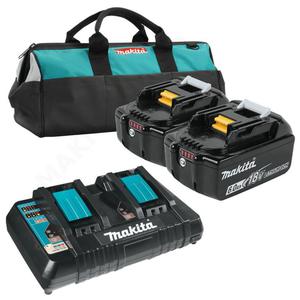 MAKITA DC18RD + 2x BL1860B dwuportowa szybka adowarka 7.2V - 18V Li-Ion + 2x akumulator 18V 6,0Ah + torba - 2861466798