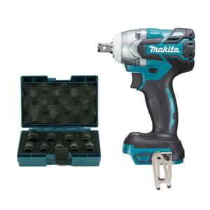 MAKITA DTW285Z BODY akumulatorowy kluczyk udarowy 280Nm / 400Nm 1/2" 18V Li-Ion LXT + zestaw B-66232 nasadki udarowe 1/2" CR-MO 9szt. - 2861466920