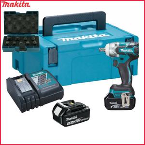 MAKITA DTW285RFJ akumulatorowy kluczyk udarowy 280Nm 1/2" 18V 3.0 Ah Li-Ion LXT + zestaw B-66232 nasadki udarowe 1/2" CR-MO 9szt. - 2861466921