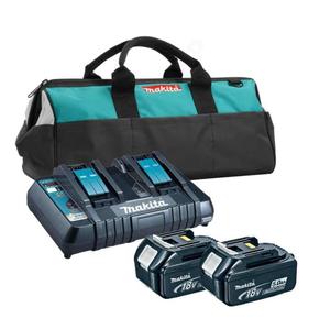 MAKITA DC18RD + 2xBL1850B dwuportowa szybka adowarka 7.2V - 18V Li-Ion/Ni-Mh + 2x akumulator 18V 5.0Ah - 2861467112