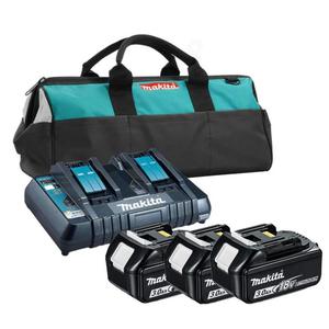 MAKITA DC18RD + 3x BL1830B, zestaw adowarka + 3 sztuki akumulatorw LI-ION 18V/3.0Ah orygina + torba PROMOCJA - 2861467117