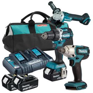 MAKITA DGA513Z + DDF484Z + DTW190Z aku. szlifierka katowa 125mm, wiertarko-wkrtarka 54Nm, kluczyk udarowy 1/2" 190Nm 18V z 3 aku.3.0Ah - 2877733361