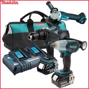 MAKITA DDF458Z + DGA504Z + DTW251Z aku. wiertarko-wkrtarka 91Nm + szlifierka katowa 125mm, klucz...