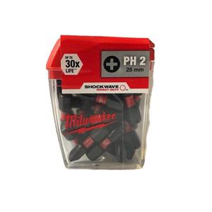 MILWAUKEE 4932430853 IMPACT 30x SHOCKWAVE PH2 Udarowe kocwka wkrtakowa bit, dugo 25mm 25 sztuk - 2861467530