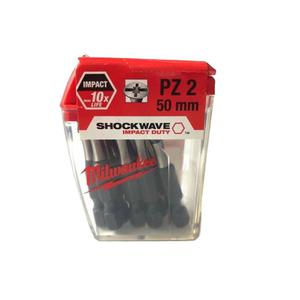 MILWAUKEE 4932352976 IMPACT 10x SHOCKWAVE PZ2 Udarowe kocwka wkrtakowa bit, dugo 50mm 10 sztuk - 2861467554