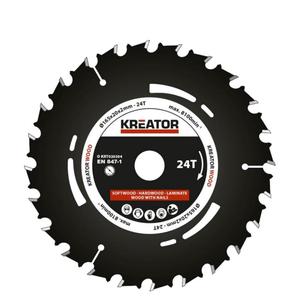 KREATOR KRT020304 Tarcza do cicia drewna z gwodziami 165mm x 20mm 24 zby 1,4mm gruboci (16mm / 15mm / 12,7mm / 10mm) - 2861467643