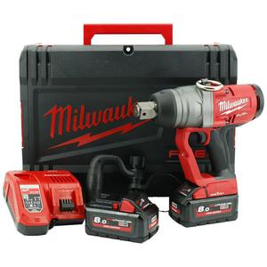 MILWAUKEE M18ONEFHIWF1-802X akumulatorowy wysokoobrotowy klucz udarowy 2033Nm uchwyt kwadratowy 1" 18V 8,0Ah 4 biegi ONE-KEY Li-Ion FUEL (4933459733) - 2861467842