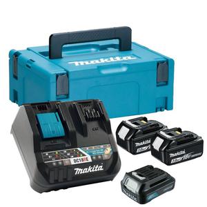 MAKITA DC18RE dwuportowa szybka adowarka + 2x 3.0Ah BL1830B + 2.0Ah BL1021B CXT 10.8V - 12V Max / LXT 14.4V / LXT 18V - 2861468002