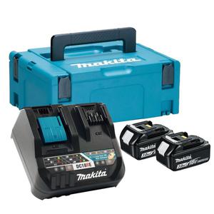 MAKITA DC18RE dwuportowa szybka adowarka + 2x 3.0Ah BL1830B - CXT 10.8V - 12V Max / LXT 14.4V / LXT 18V - 2861468006