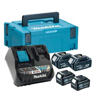 MAKITA DC18RE dwuportowa szybka adowarka + 2x 5.0Ah BL1850B + 2x 4.0Ah BL1041B CXT 10.8V - 12V Max / LXT 14.4V / LXT 18V - 2861468009