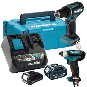 MAKITA DDF485Z wiertarko-wkrtarka 50 Nm 18V + MAKITA TD110DZ zakrtarka udarowa 110Nm 1/4" CXT 10.8V + aku. 5Ah + 2.0Ah adowarka - 2878593356